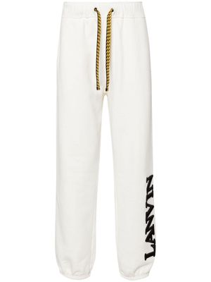 Lanvin logo-embroidered cotton track trousers - White