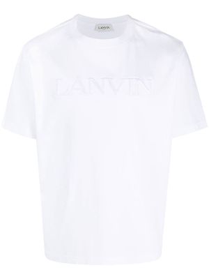 Lanvin logo-embroidered crew-neck cotton T-shirt - White