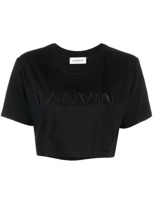Lanvin logo-embroidered cropped T-shirt - Black