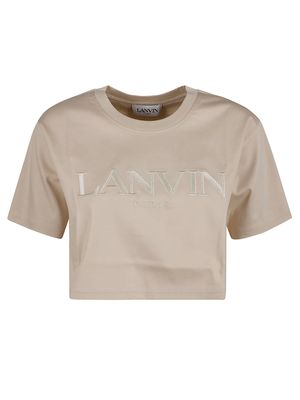 Lanvin logo-embroidered cropped T-shirt
