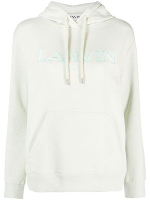 Lanvin logo-embroidered hoodie - Green