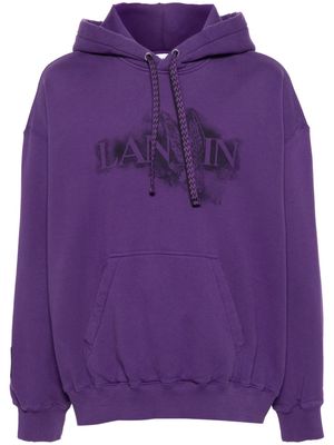 Lanvin logo-print cotton hoodie - Purple