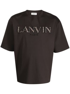 Lanvin logo-print cotton T-shirt - Brown