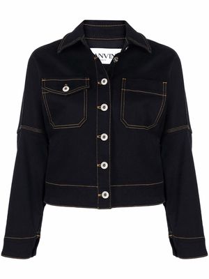 Lanvin logo-print denim jacket - Black