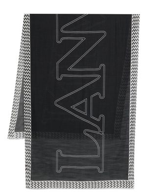 Lanvin logo-print scarf - Black