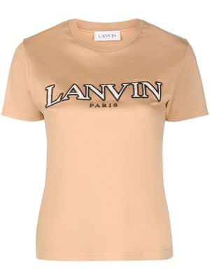 Lanvin logo print short-sleeve T-shirt - Neutrals