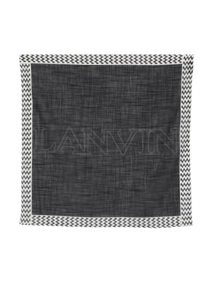 Lanvin logo-print square scarf - Black