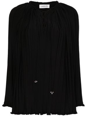 Lanvin long-sleeve pleated blouse - Black