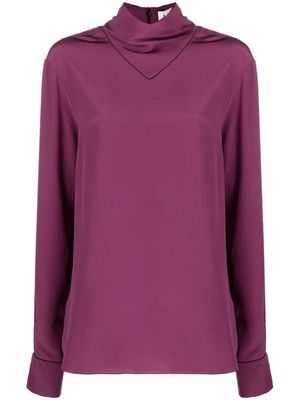 Lanvin long-sleeve silk top - Purple