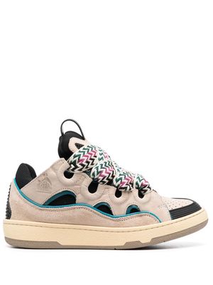 Lanvin low-top lace-up sneakers - 0210 ECRU/BLACK