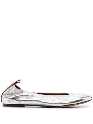 Lanvin metallic leather ballerina shoes - Silver