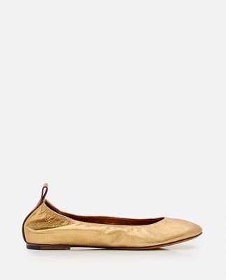 Lanvin Metallic Leather Ballet Flats