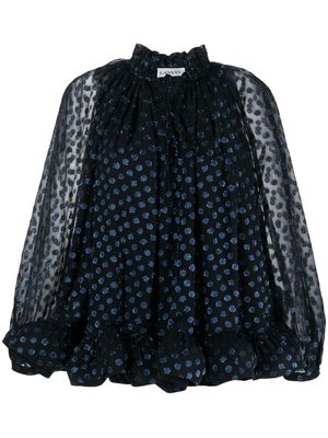 Lanvin metallic polka-dot blouse - Black