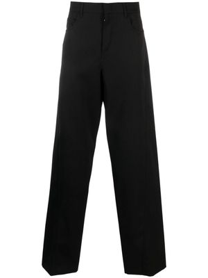 Lanvin mid-rise wide-leg twill trousers - Black