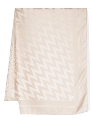 Lanvin monogram-jacquard silk scarf - Neutrals
