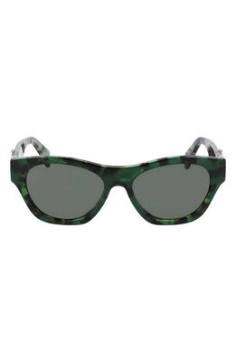 Lanvin Mother & Child 55mm Rectangle Sunglasses in Green/Havana Green