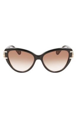 Lanvin Mother & Child 56mm Gradient Cat Eye Sunglasses in Black