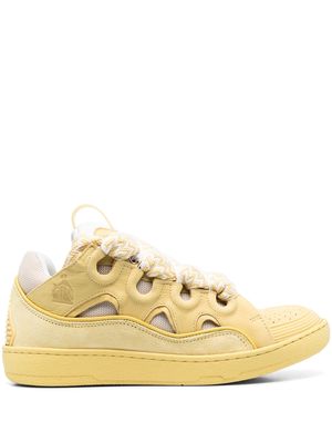 Lanvin multi-panel lace-up sneakers - Yellow