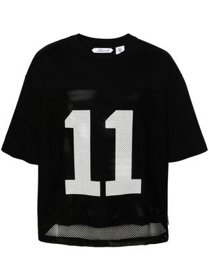 Lanvin number-print mesh-panel T-shirt - Black