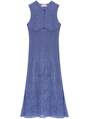 Lanvin open-knit midi dress - Blue