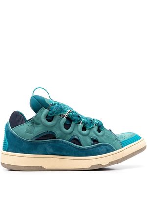 LANVIN panelled-detail lace-up sneakers - Blue