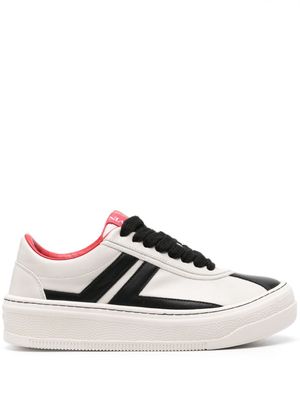 Lanvin panelled leather sneakers - White