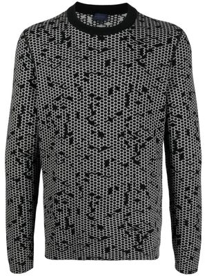 Lanvin patterned intarsia-knit wool jumper - Black