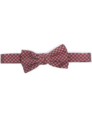 Lanvin patterned-jacquard silk bow - Red