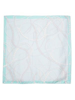 Lanvin pearl-print silk scarf - Blue