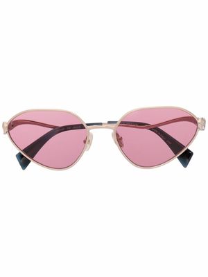 Lanvin pink-tinted cat-eye sunglasses - Gold