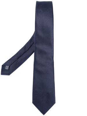 Lanvin plain varnished tie - Blue