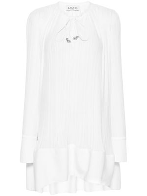 Lanvin pleated mini dress - White
