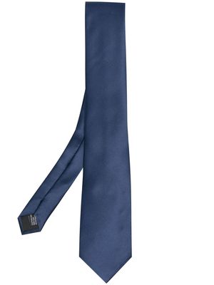 Lanvin point-tip silk tie - Blue