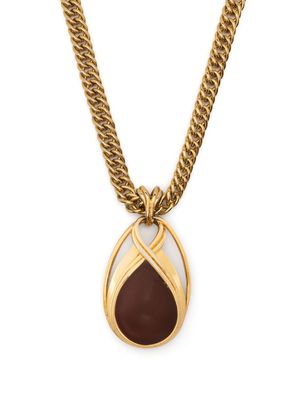 Lanvin Pre-Owned 1970s cabochon pendant necklace - Gold