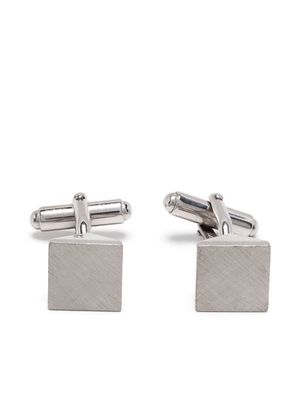 Lanvin Pre-Owned 1990s brushed effect silver-tone cufflinks