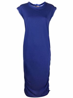 Lanvin Pre-Owned ruched detailing shift midi dress - Blue