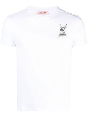 Lanvin rabbit-print T-shirt - White