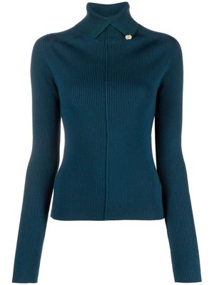 Lanvin roll-neck ribbed-knit jumper - Blue