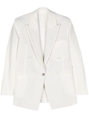 Lanvin rose-button single-breasted blazer - White