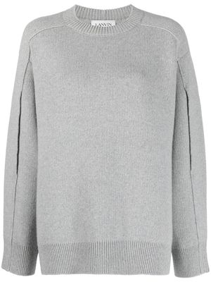 Lanvin round-neck cape-back jumper - Grey