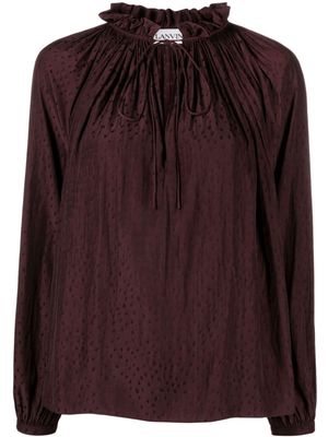 Lanvin ruffle-detailed flared blouse - Brown
