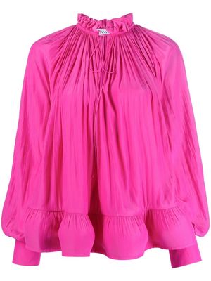 Lanvin ruffle long-sleeve blouse - Pink
