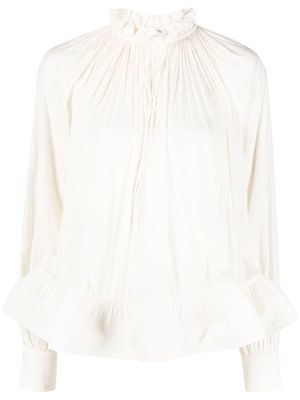 Lanvin ruffled-detail long-sleeved blouse - White