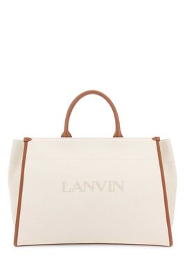 Lanvin Sand Canvas Shopping Bag