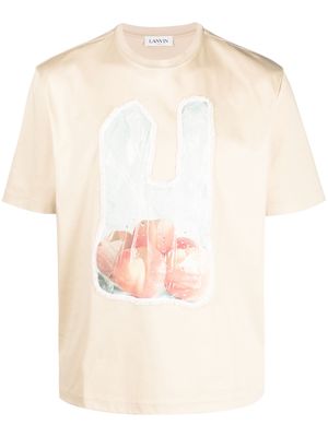 Lanvin Scratch & Sniff-patch T-shirt - Neutrals