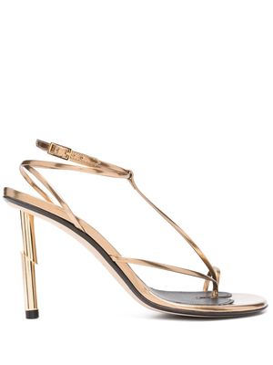Lanvin Sequence 110mm leather sandals - Gold