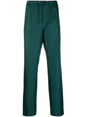 Lanvin side-stripe drawstring cotton trousers - Green