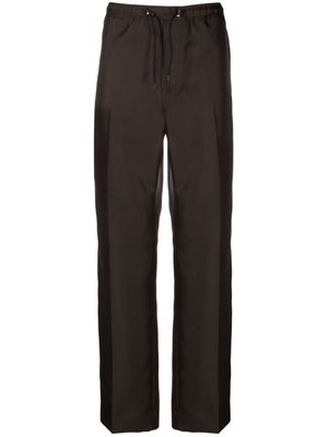 Lanvin side-stripe drawstring straight-leg trousers - Brown