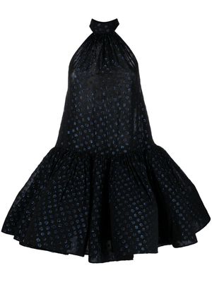 Lanvin silk flared polka-dot dress - Black
