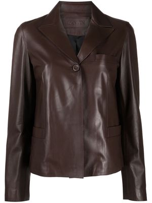 Lanvin single-breasted polished-finish jacket - Brown
